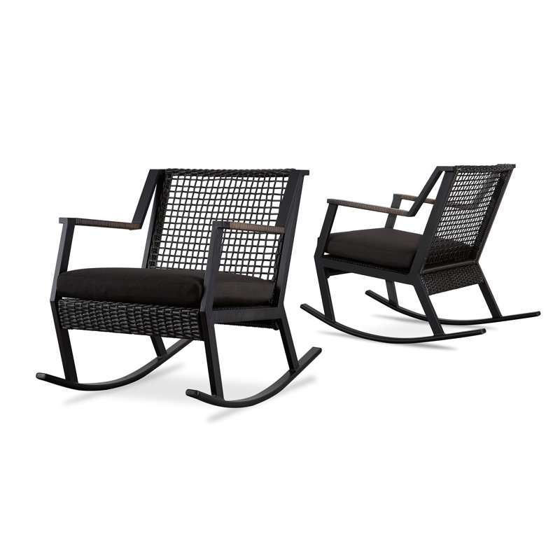 Calvin Rocking Chair with Cushions, Black