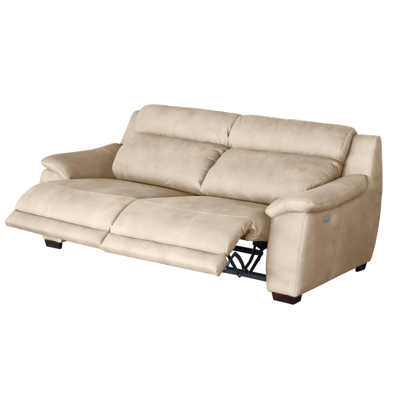 Nedia 2 Seater Power Reclining Upholstered Sofa, Cream