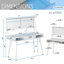 Bureau d'ordinateur avec rangement blanc et tableau blanc magnétique effaçable Techni