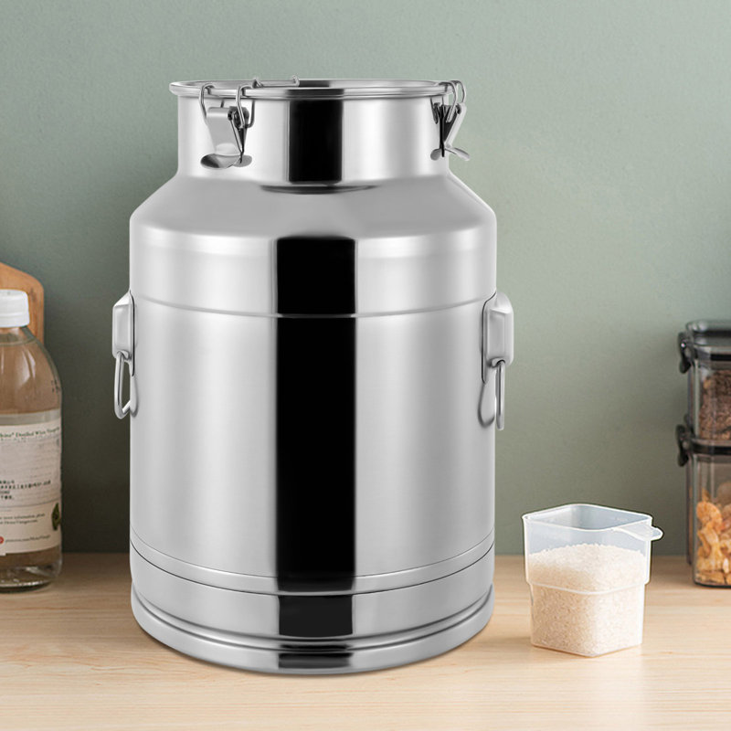Pot à lait / à vin en acier inoxydable résistant à 7,39 gallons avec couvercle scellé