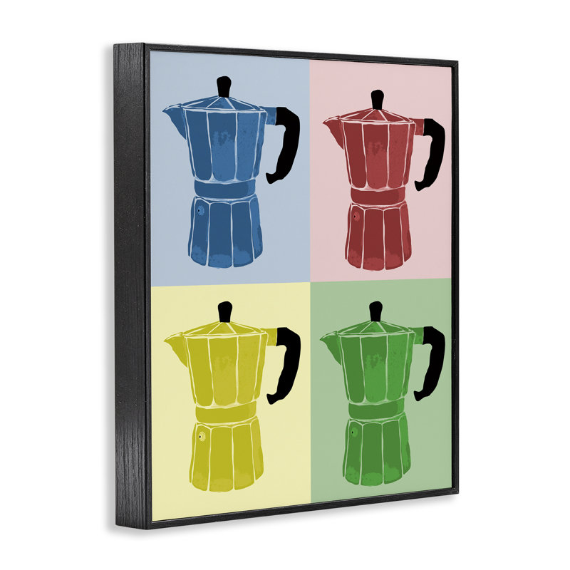  «Coffee Espresso Pop Style», estampe numérique encadrée par Daniela Santiago, H 14 po x l 11 po, Noir