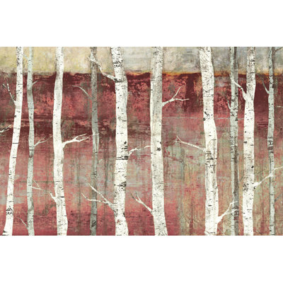 Marsala Birchies - Wrapped Canvas Painting