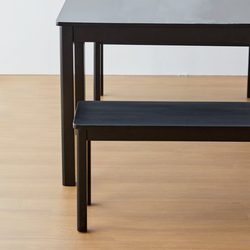 Sconiers Modern Farmhouse Rectangular Solid Wood Entryway Bench, Black