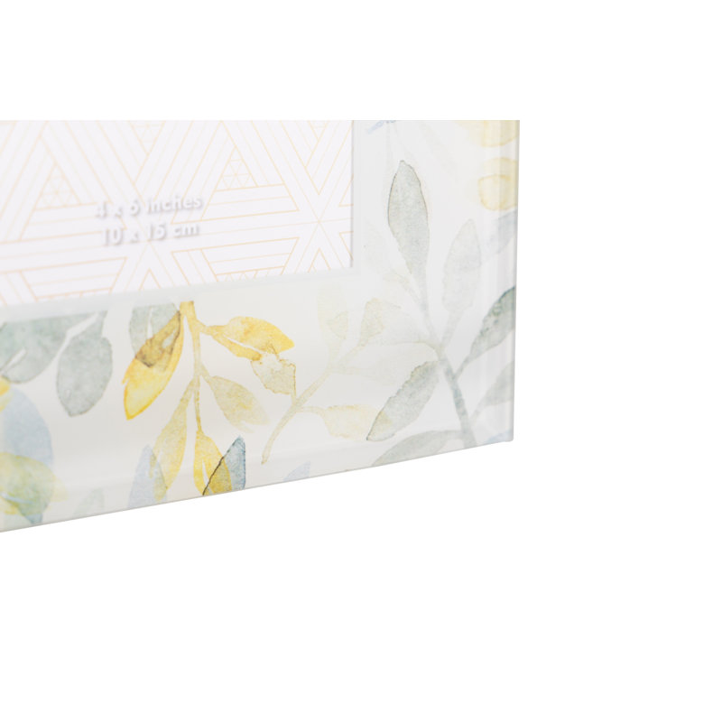 Foil Printing Glass Photoframe, 23 cm H x 18 cm W x 2 cm D