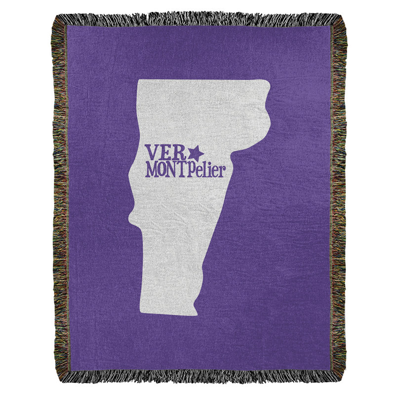Jeté en coton tissé montpelier vermont, l 60 po x L 80 po, Mauve