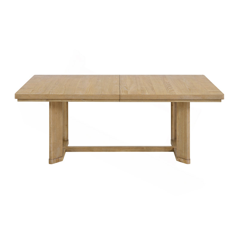 Brown Trestle Table With Leaf