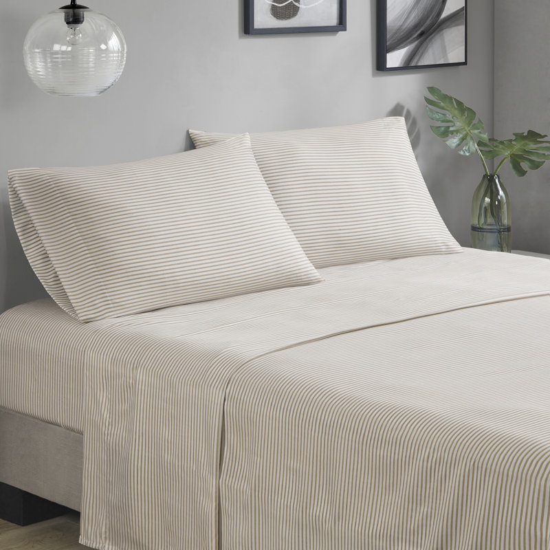 Jaxon Comforter Set with Bed Sheets, Twin Comforter + 4 Additional Pieces, Taupe/Gray