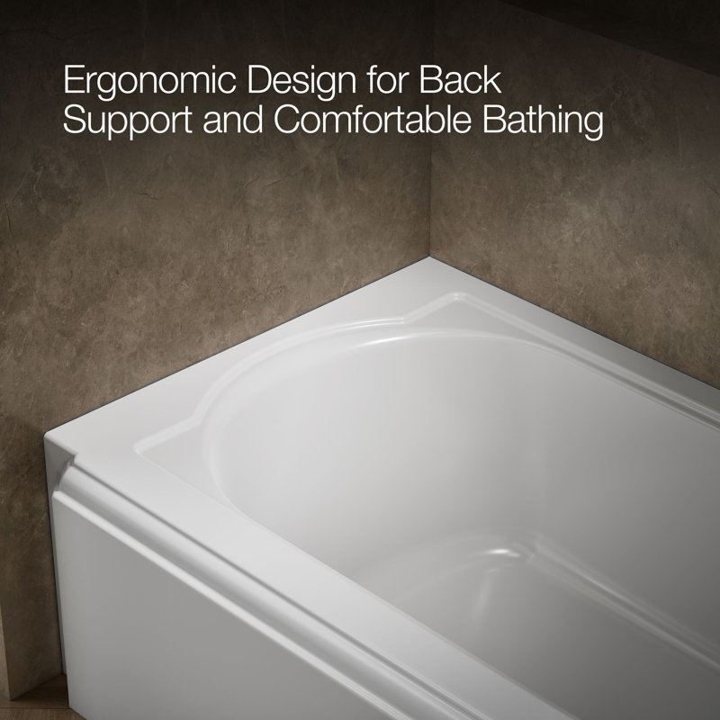 Memoirs® Alcove 60" x 33.75" Soaking Bathtub, White