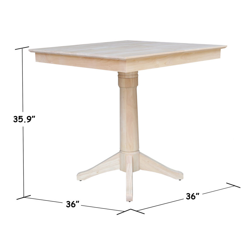 Table de salle à manger à hauteur de comptoir en bois massif Herondina