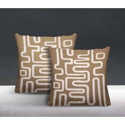 Miroir Indoor / Outdoor Abstract Square Throw Cushion