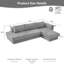 Canapé modulaire en forme de L de 113 po avec coussins double couche, revêtement en chenille, dossier rembourré, accoudoirs carrés, dossiers amovibles, canapé d'angle à 4 places pour le salon-1559929060