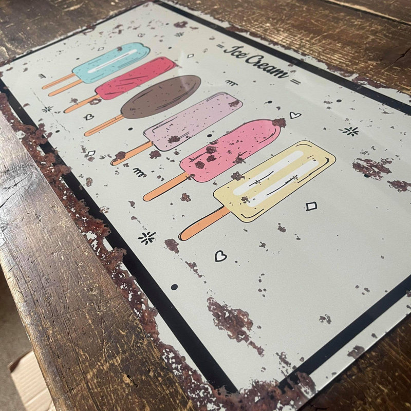 Food & Beverage Wall Decor on Metal, 30cm H x 60cm W