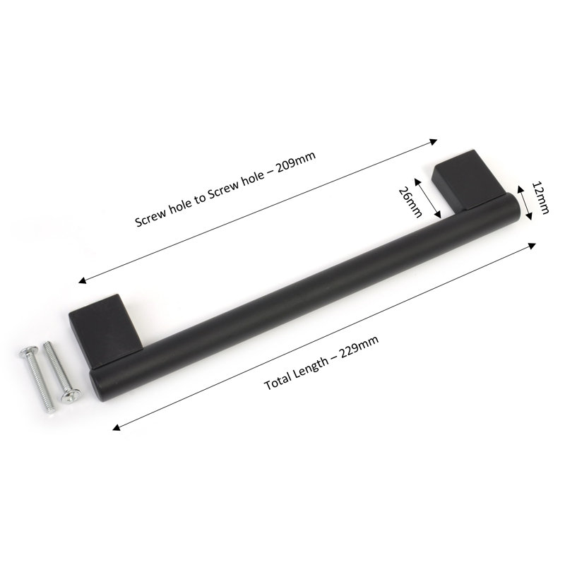 Mayfair Keyhole Centre Bar Handle, Matte Black, 20.9 cm