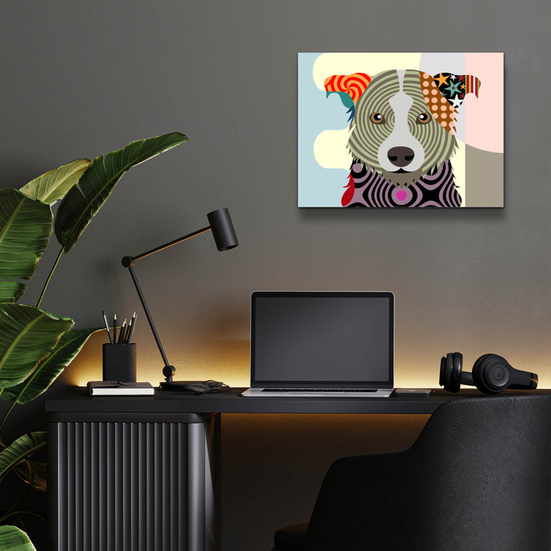 "Border Collie" par Lanre Adefioyue, H 12 po x l 16 po x P 0,13 po