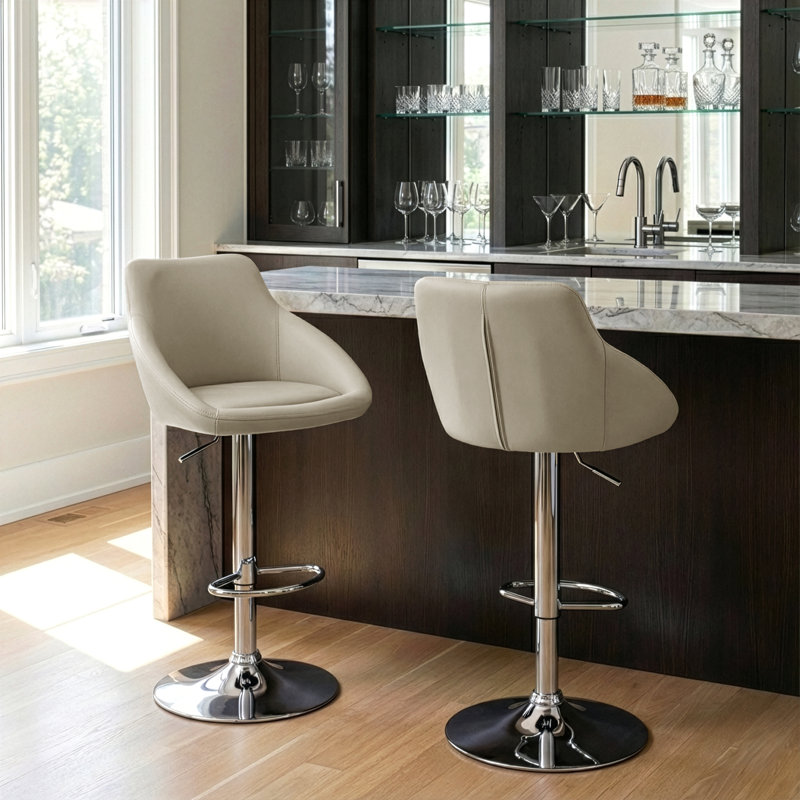 Marwin Swivel Upholstered Adjustable Height Counter Stool