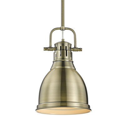 Luminaire suspendu unique / remarquable à 1 lumière Ruthie sans accents de matériau secondaire ou d'accent