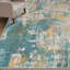 Tapis bleu sarcelle / beige Pavelina -907953587-922751318