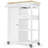  25'' W Rolling Kitchen Island Cart with Storage and Locking Wheels-2004724749