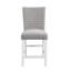 Ensemble de 2 chaises à hauteur de comptoir en velours gris et blanc à finition brillante élisaveta (ensemble de 2)