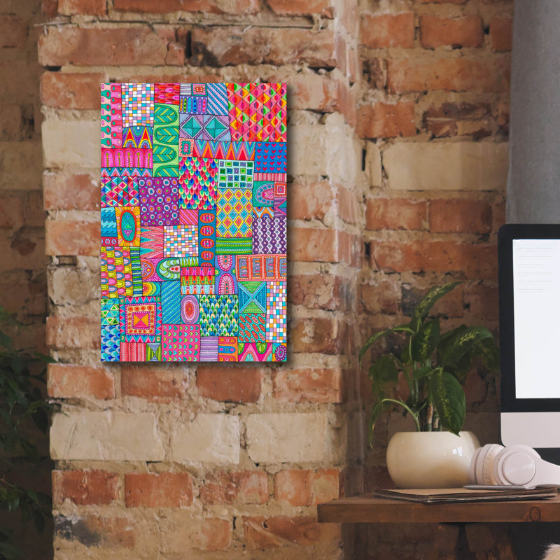 " Patchworked " by Hello Angel, 18" H x 12" W x 0.75" D