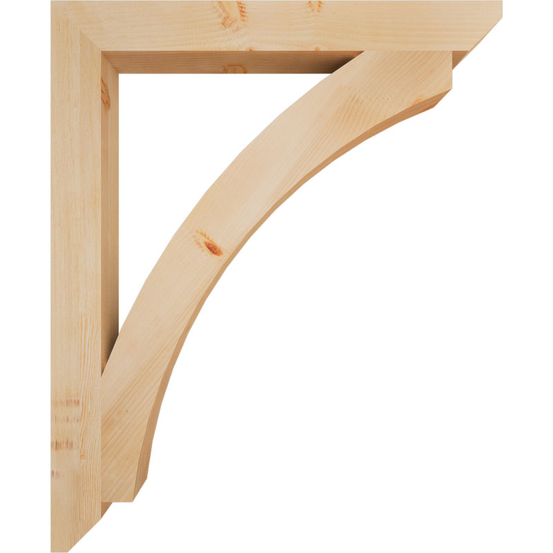 Support en bois / corbeau, Sapin de Douglas, H 44 po x l 3,5 po x P 36 po