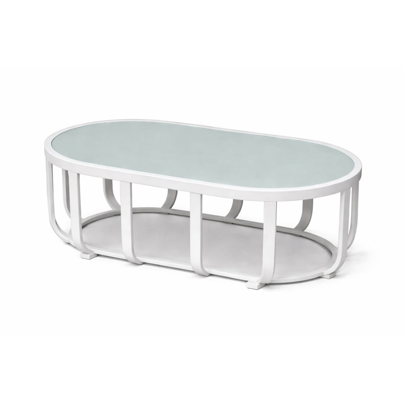Ensemble de conversation d'extérieur en aluminium avec coussins 4 pièces Pangea Home Aella, Blanc