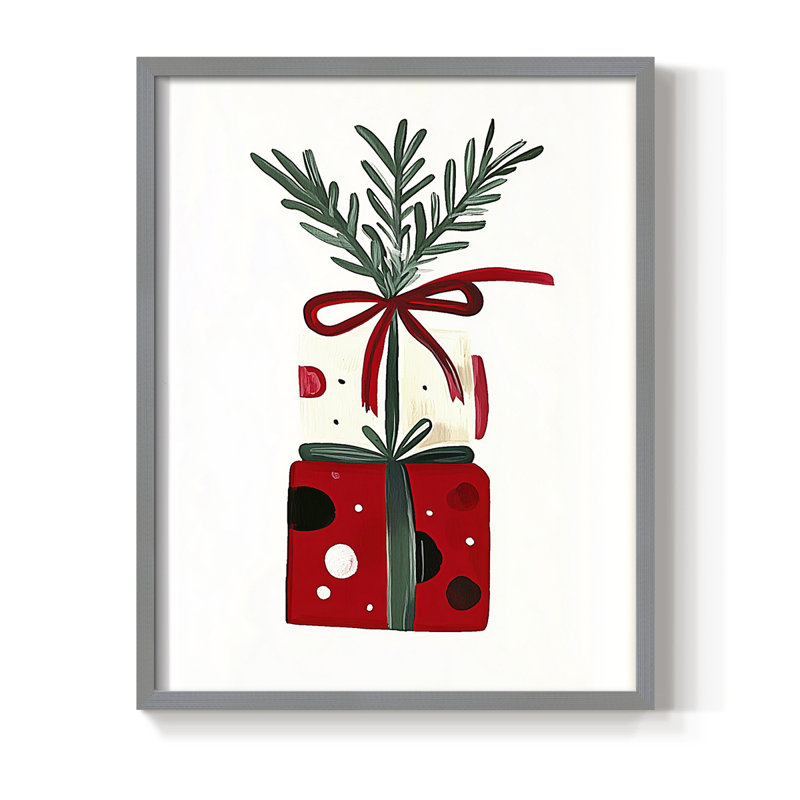 «Christmas Holiday Art» DCCCLxx, reproduction d'art encadrée - bois massif, H 15 po x l 12 po, Gris