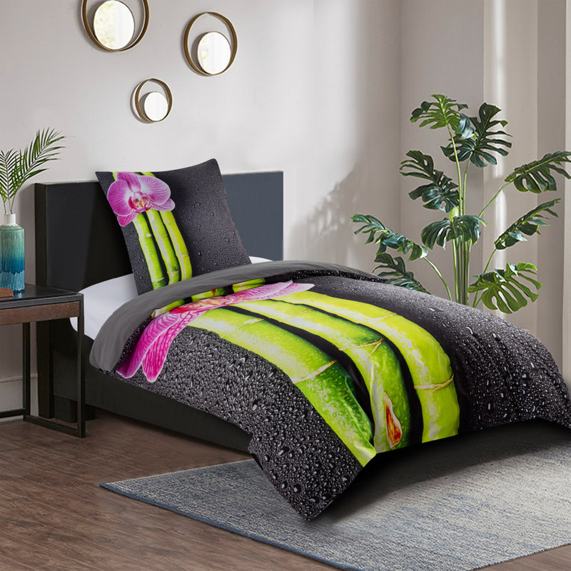 Cotton No Pattern Duvet Cover Set with Pillowcases Included