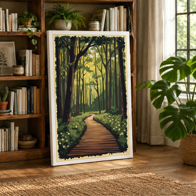 Path Through the Forest Scandinavian - Wrapped Canvas