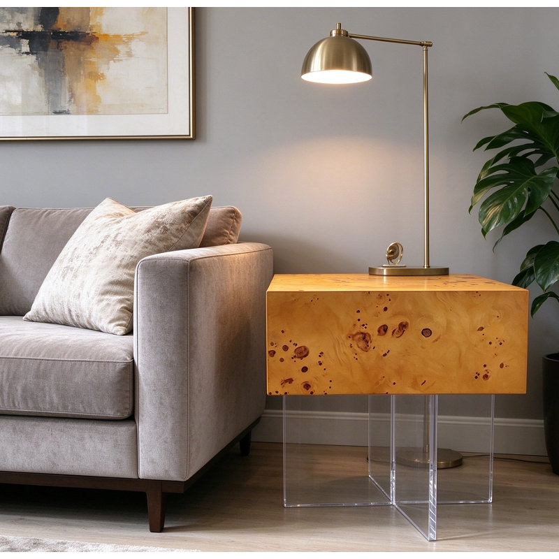 Table de bout carrée Burl