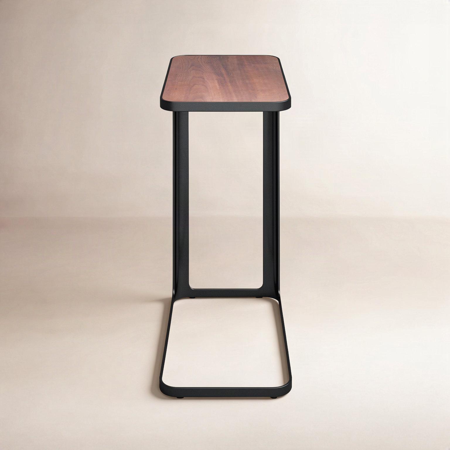 9" Walnut End Table, Black