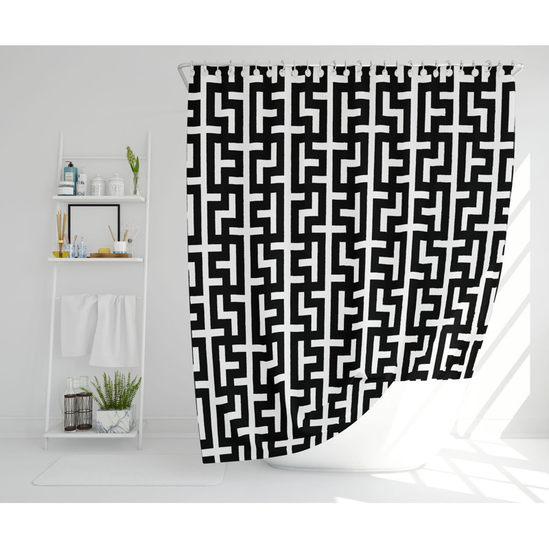 Huldah Polyester Shower Curtain Set, 168cm H x 168cm W