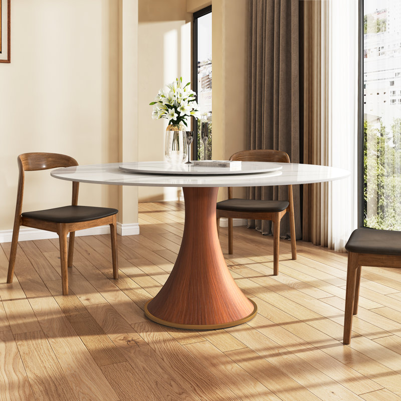 Table de salle à manger Rader Farmhouse, H 29,52 po x L 59,05 po x l 59,05 po, Blanc