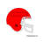 Personalized Football Helmet - Red Wooden Key Chain