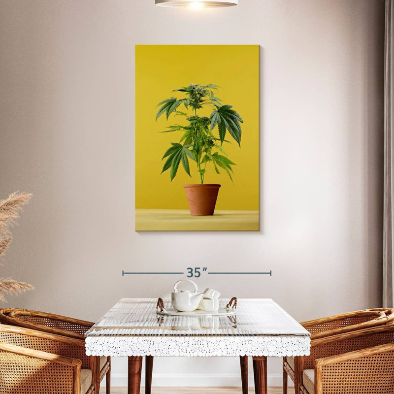 Marijuana Plant In Pot, 45" H x 30" W