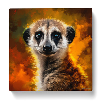 Meerkat Digital Art - Wrapped Canvas