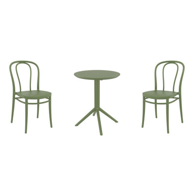 Ensemble bistro pour 2 personnes avec chaises empilables 24 po Farrah