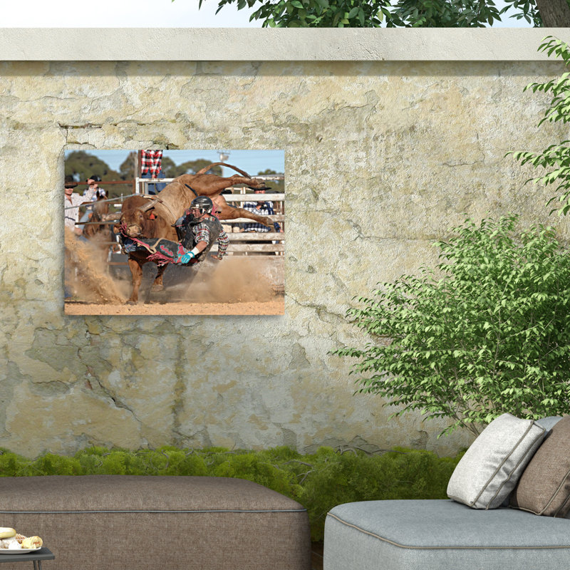 «Ralph Meznar Bull Ride On Canvas» par Ralph Meznar, reproduction, H 24 po x l 32 po