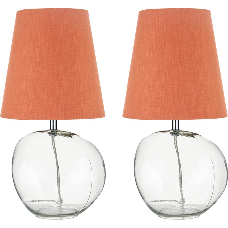 Mila Glass Table Lamp, Orange
