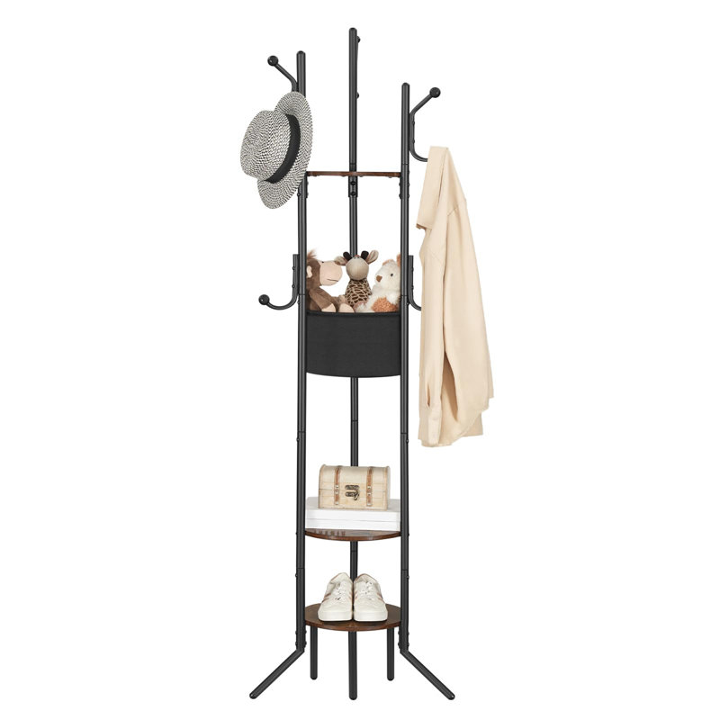 Metal 4 - Hook Coat Rack, Black