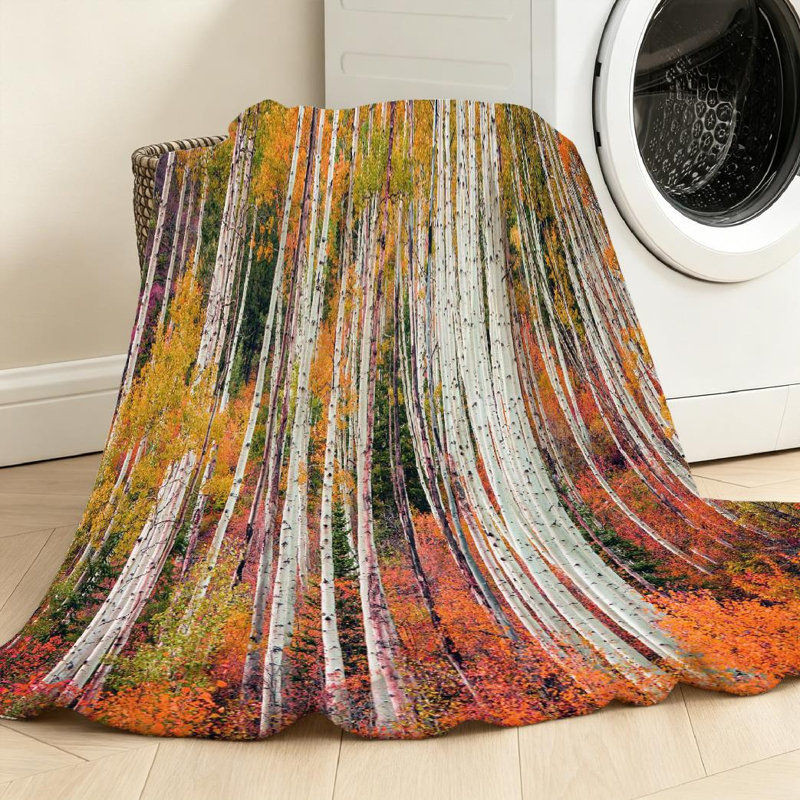 Jeté en flanelle transparente molletonnée, imprimé Aspen coloré Aspen, Throw 30" x 40"
