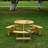 Outdoor 6 Person Picnic Table, 6 person Round Picnic Table with 3 Built-in Benches, Umbrella Hole, Outside Table and Bench Set for Garden, Backyard, Porch, Patio-877356758