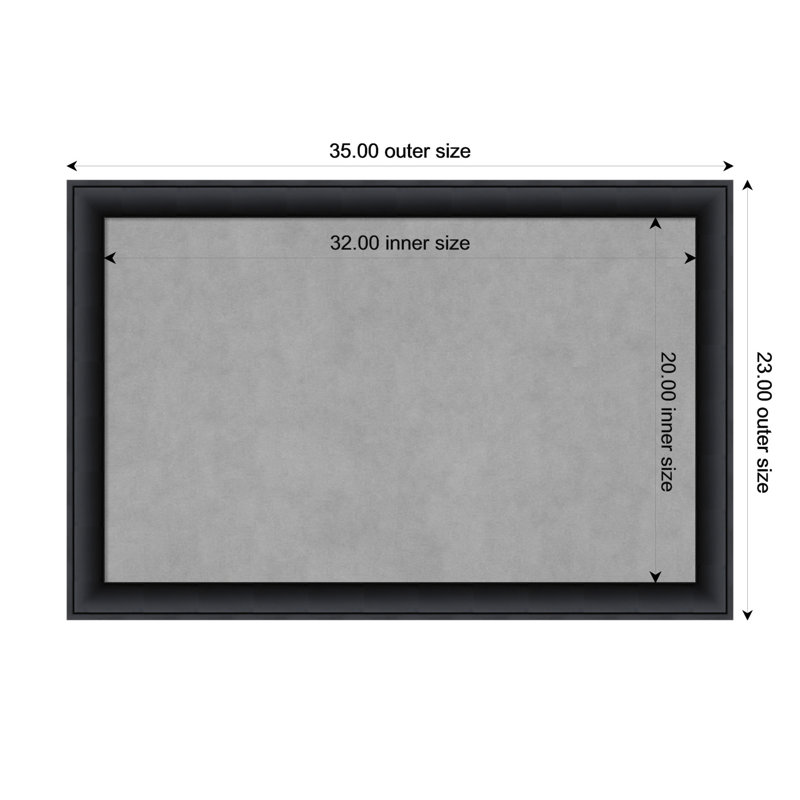 Tableau d'organisation magnétique noir Nero, H 23 po x l 35 po