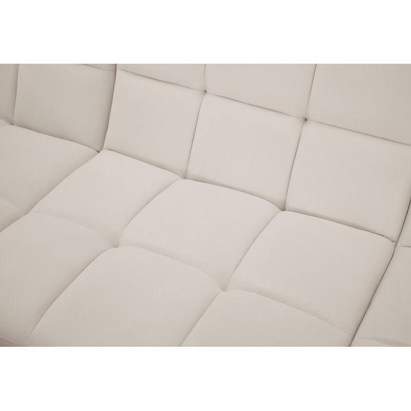 Canapé modulaire réversible en velours Hétal, Velours crème