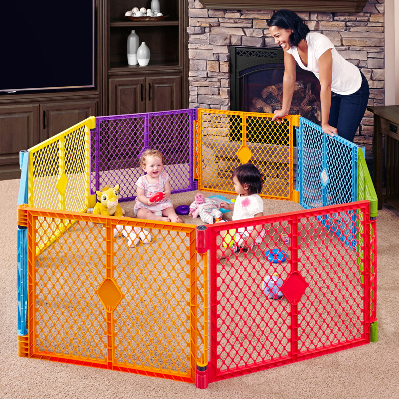 Multicolor Portable 8-Panel Baby Playpen Gate