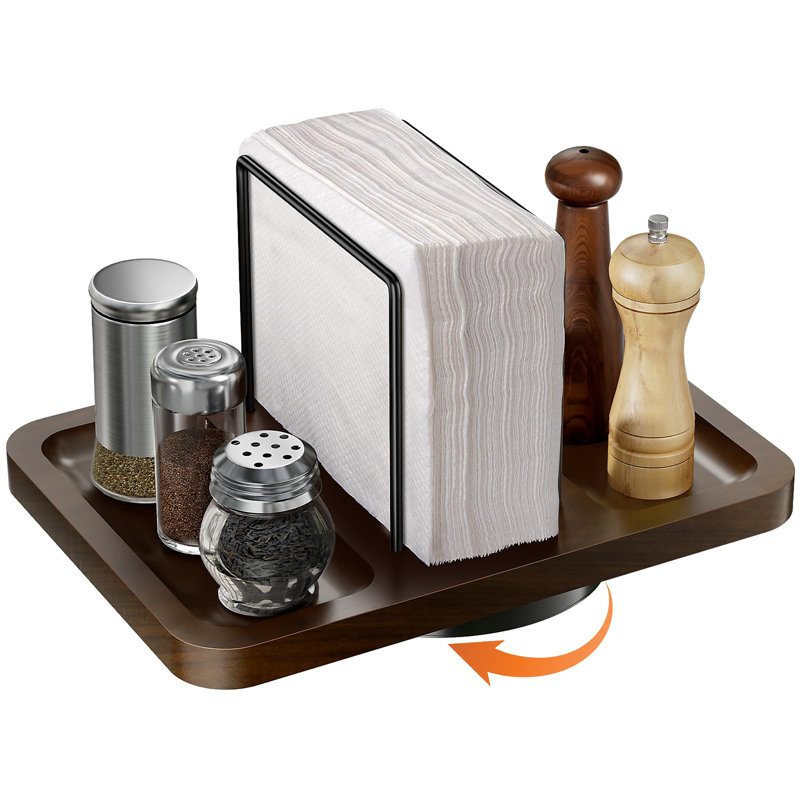 Porte-serviette rotatif pour table, Brun