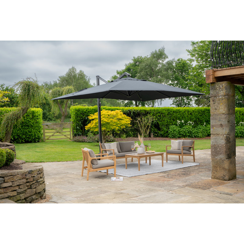 Aariyana 3m Square Parasol, Dark Grey, Anthracite