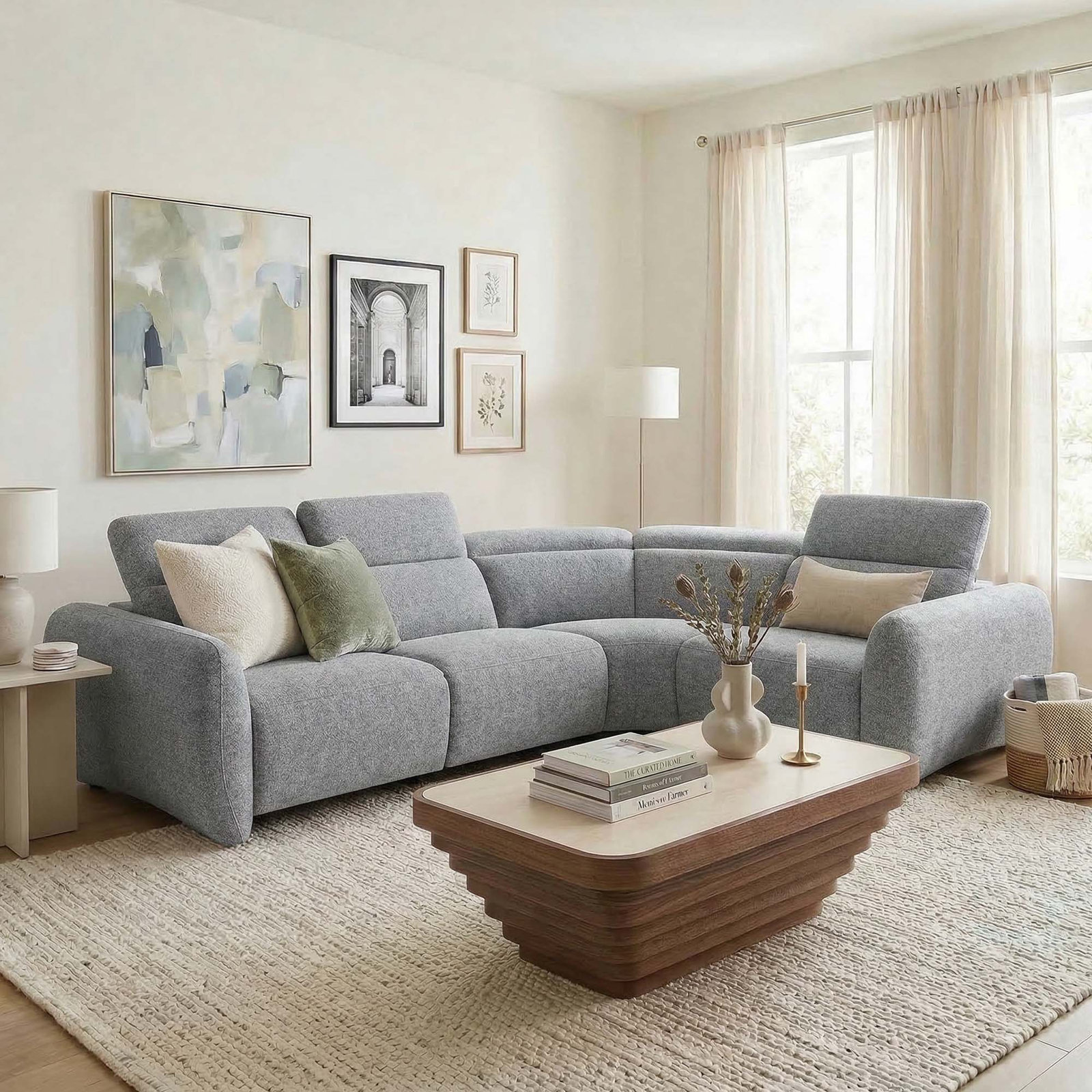 Astro Modular Sectional, Nathan Gray Polyester