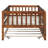 Twin Size Daybed With Trundle And Firm Fence Guardrails In Walnut Wood Guardrails, Natural-615740448-615740451