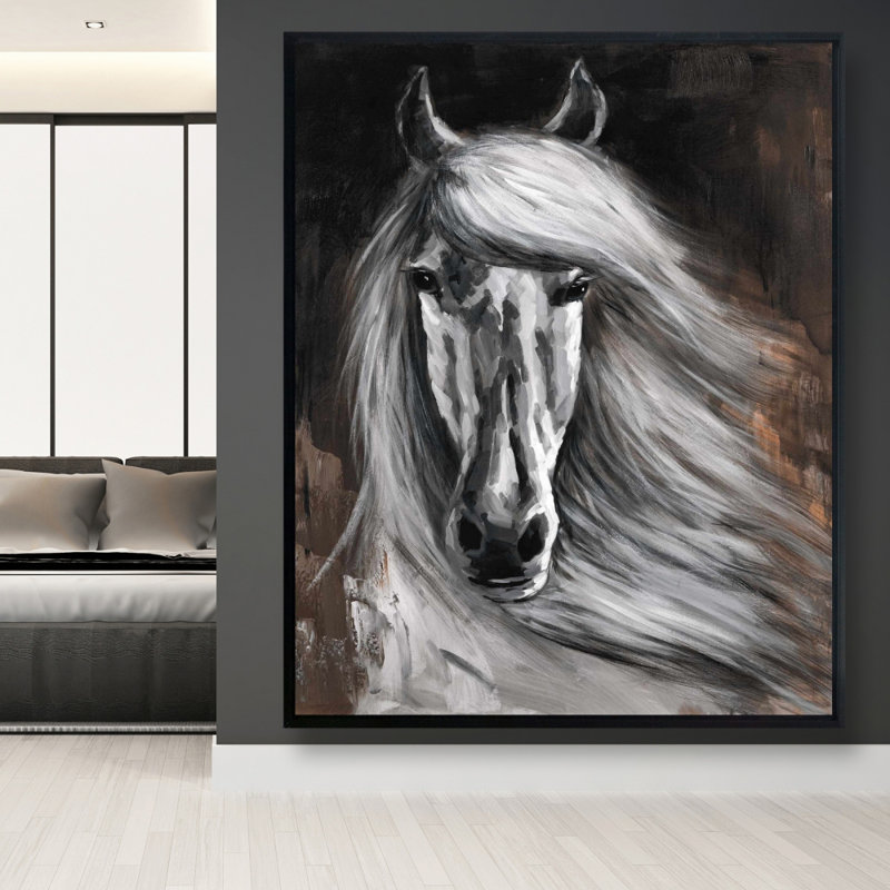 Cheval blanc imprimé sur toile